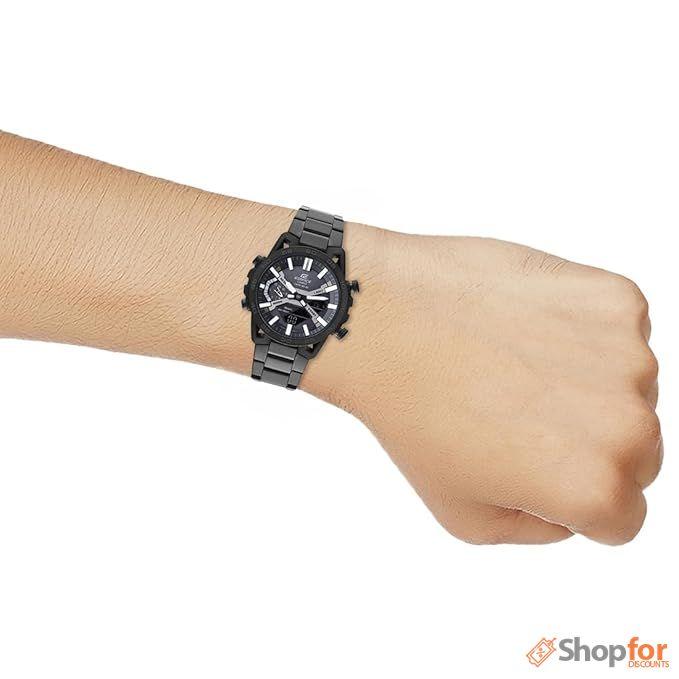 Bluetooth Analog-Digital Black Dial Men Watch Black Stainless