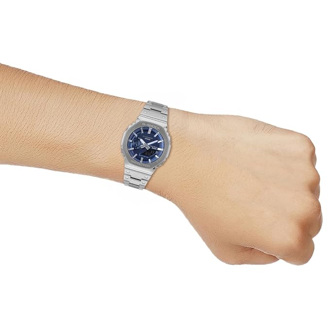 Bluetooth Smartphone  Steel Solar Radio  Blue Dial Watch