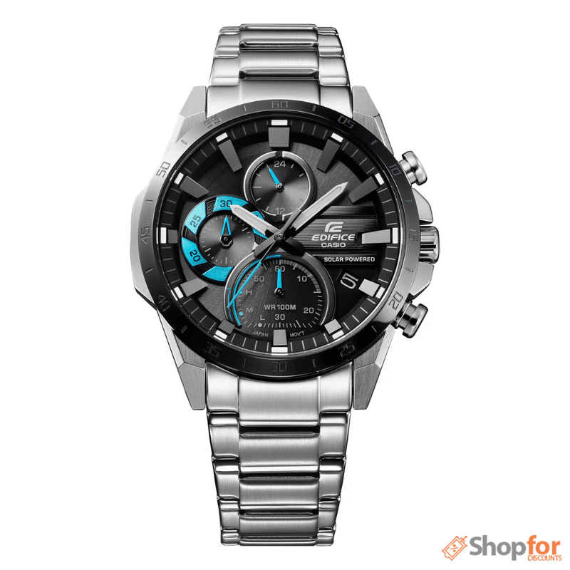 Bluetooth Analog-Digital Black Dial Men Watch Silver Metal Strap