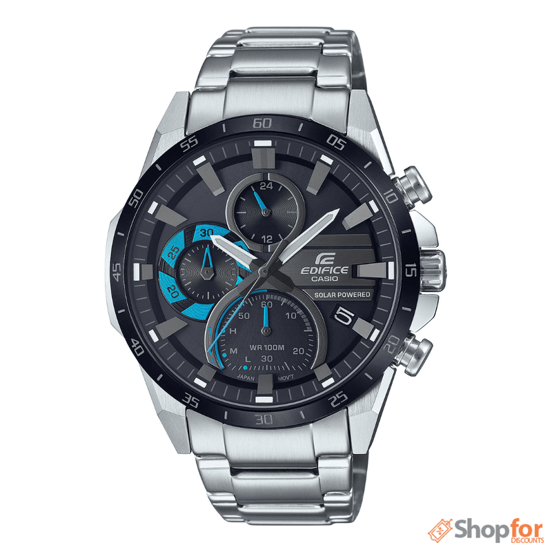 Bluetooth Analog-Digital Black Dial Men Watch Silver Metal Strap