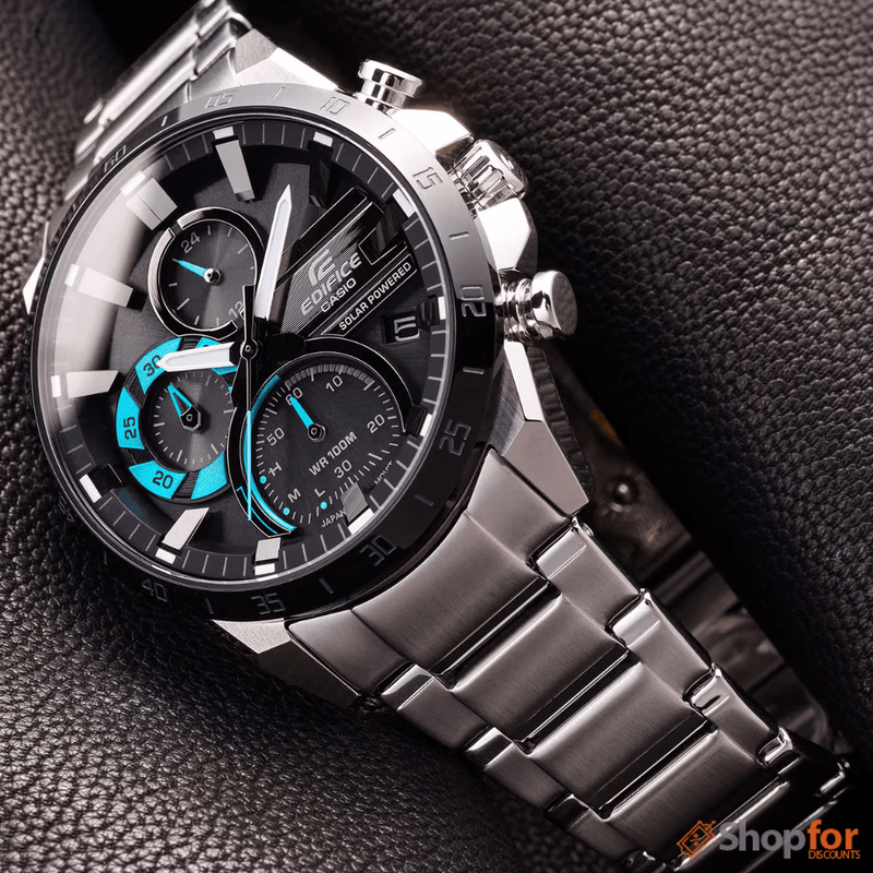 Bluetooth Analog-Digital Black Dial Men Watch Silver Metal Strap