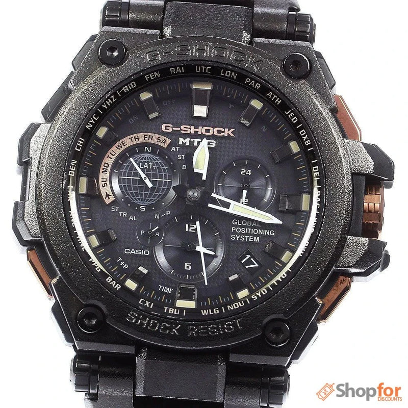 Black silver Radio Wave Solar Men's Watch