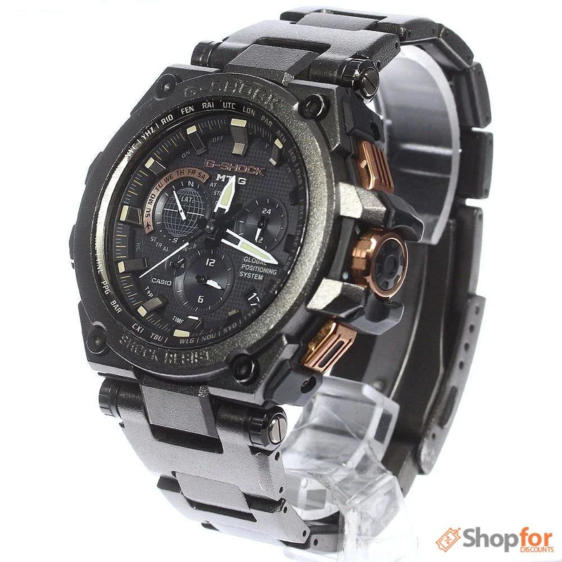 Black silver Radio Wave Solar Men's Watch